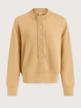 Varley Reena Button Front Spring yellow Sweatshirt Top - NWOT - size small